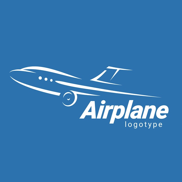 El logotipo de la etiqueta de la empresa de servicios de aerolíneas de vector plano