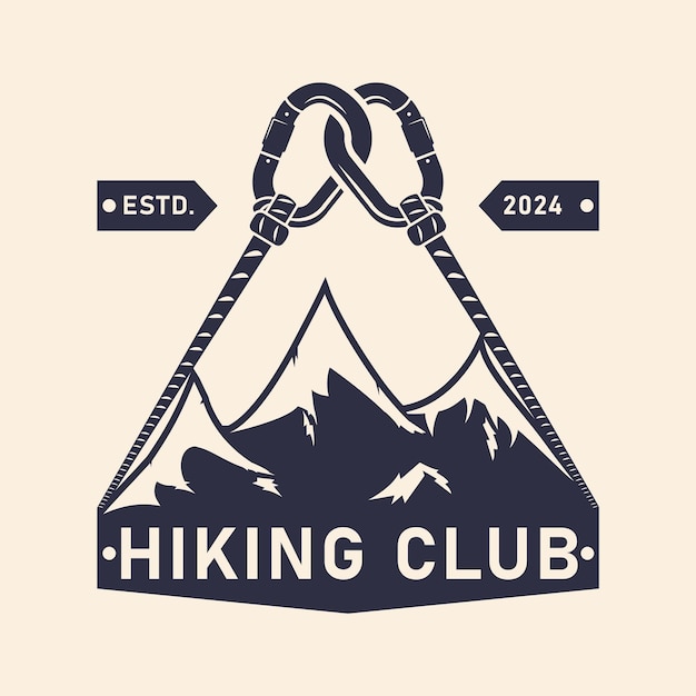 Vector logotipo de la etiqueta vintage del camping club de senderismo iconos del emblema del camping cartón de felicitación cartel de flyer