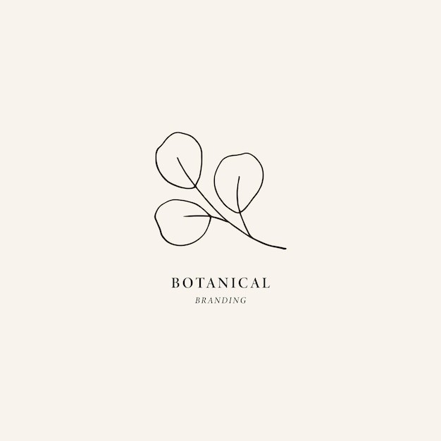 Logotipo de eucalipto de arte lineal