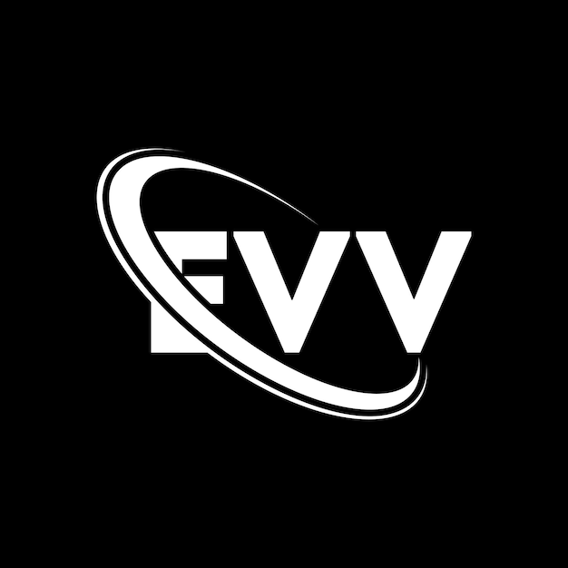 El logotipo EVV, la letra EVV, el diseño del logotipo, las iniciales, el logotipo de EVV vinculado con un círculo y un monograma en mayúsculas, la tipografía EVV para el negocio tecnológico y la marca inmobiliaria.