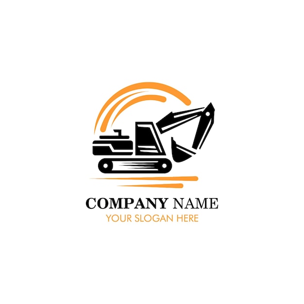 El logotipo de la excavadora de construcción para una empresa de constructores