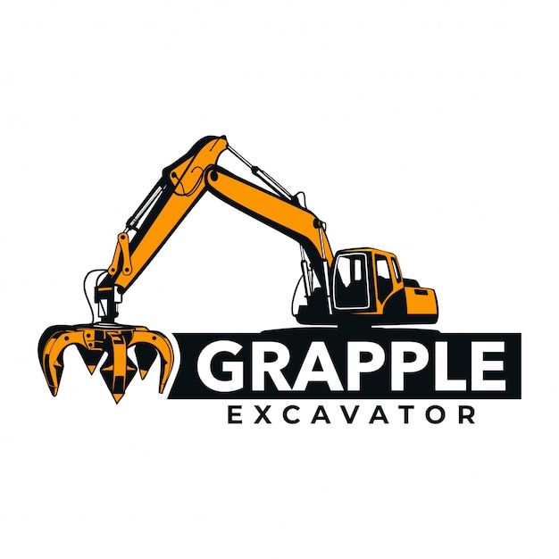 logotipo de excavadora de garras