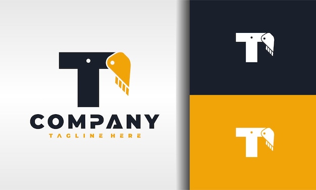 logotipo de la excavadora letra T