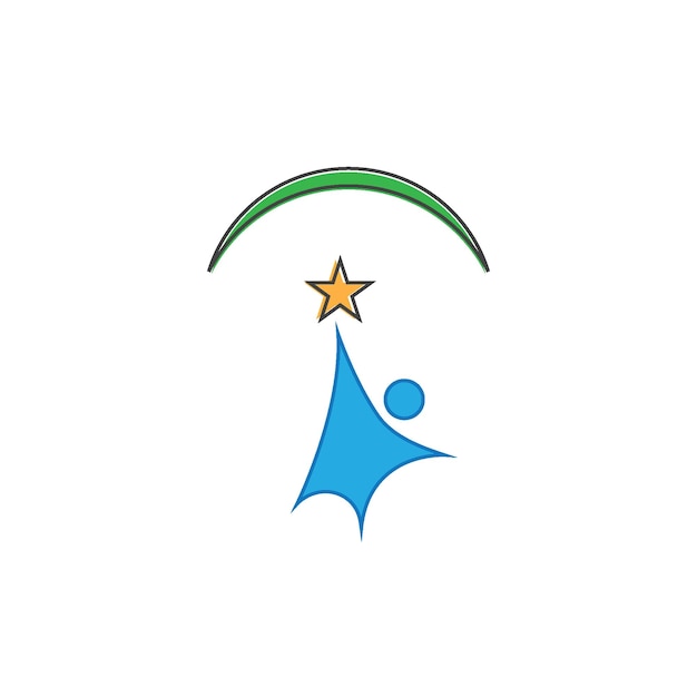 Logotipo de éxito de estrellas de personas vector de salud