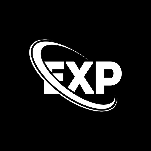 Logotipo EXP Diseño del logotipo de la letra EXP Iniciales El logotipo EXP vinculado con un círculo y un monograma en mayúsculas Logotipografía EXP para empresas tecnológicas y marcas inmobiliarias