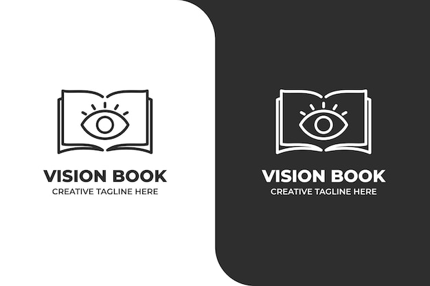 Logotipo de eye book monoline