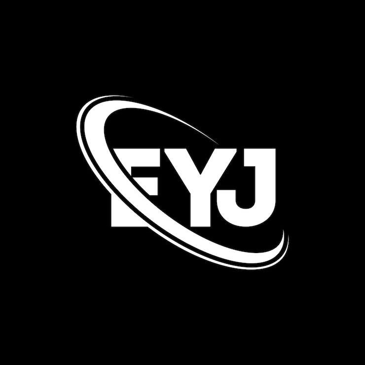Vector logotipo de eyj diseño del logotipo de la letra eyj iniciales logotipo eyj vinculado con círculo y mayúscula logotipo del monograma eyj tipografía para negocios tecnológicos y marca inmobiliaria