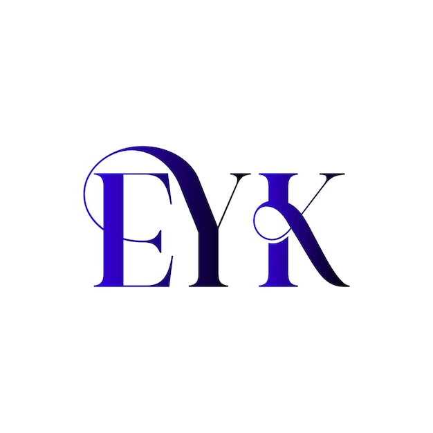 El logotipo de EYK es un monograma, una marca de letras, un diseño de logotipo, una marca inicial, elegante, de lujo, moderna y creativa.