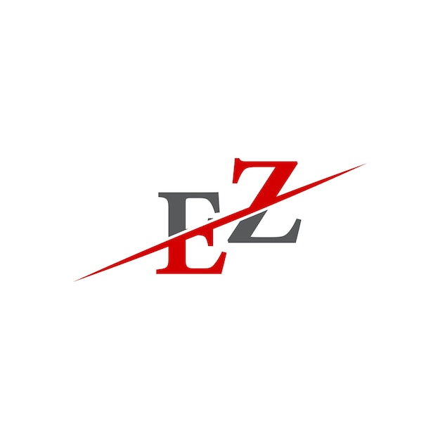 Logotipo EZ minimalista con línea diagonal dinámica