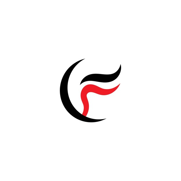 Logotipo F y plantilla vectorial