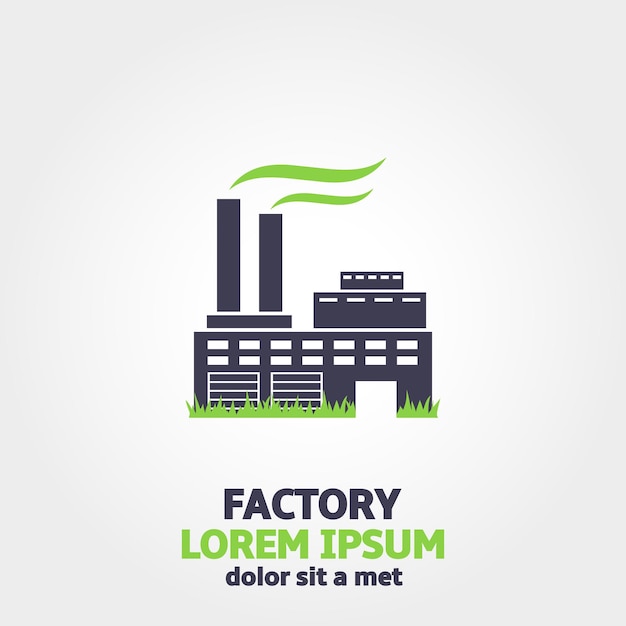 Vector logotipo de fábrica ecológica