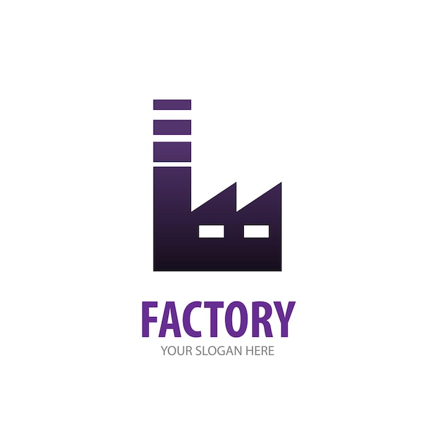 Logotipo de fábrica para empresa comercial. Diseño de idea de logotipo de fábrica simple. Concepto de identidad corporativa. Icono de Creative Factory de la colección de accesorios.