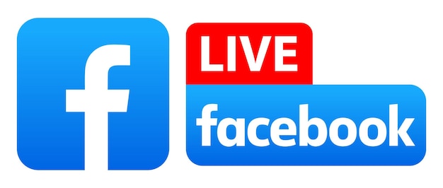 Vector logotipo de facebook live icono de transmisión en vivo