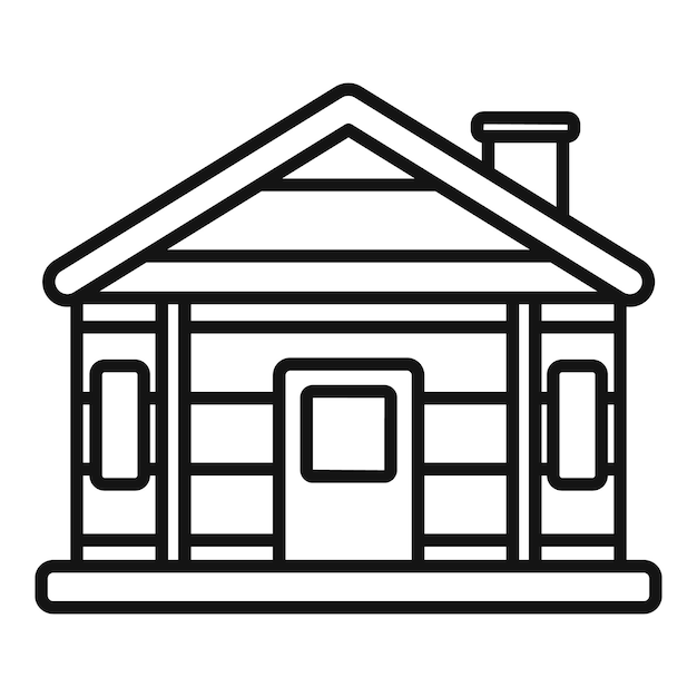 Logotipo de fachada de cabaña de madera para alojamiento en el campo