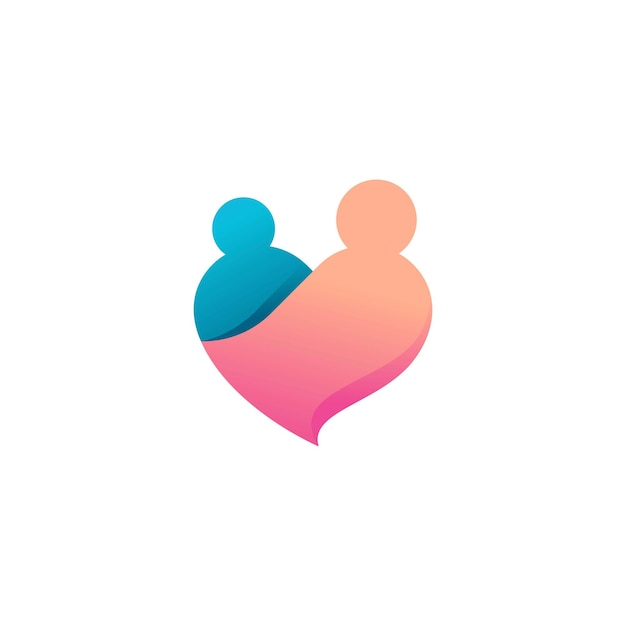 el logotipo de la familia amor diseño de icono vectorial