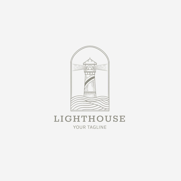 logotipo de faro dibujado a mano para su negocio