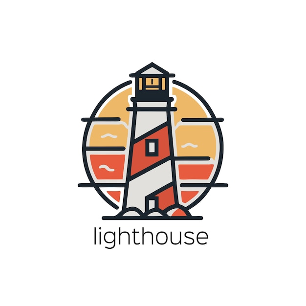 Logotipo del faro Icono del faro Logotipo del faro