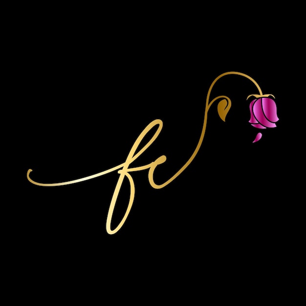 Vector logotipo fc monogram para celebración, boda, tarjeta de felicitación, plantilla de vector de invitación