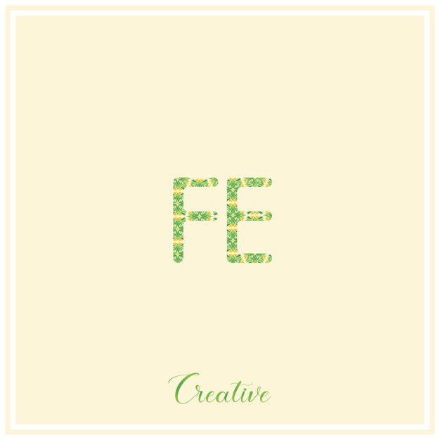 El logotipo de FE Natural Green es el último diseño del logotipo Vector Illustration Creative Logo Minimum Logo Monogram