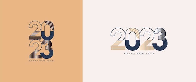 Logotipo de feliz año nuevo 2023 con números truncados