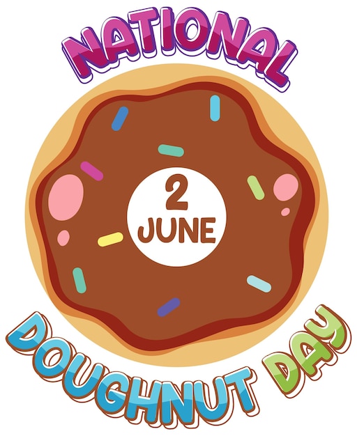Logotipo de feliz día de la rosquilla en junio
