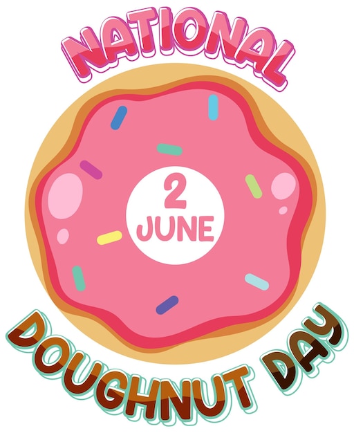 Vector logotipo de feliz día de la rosquilla en junio