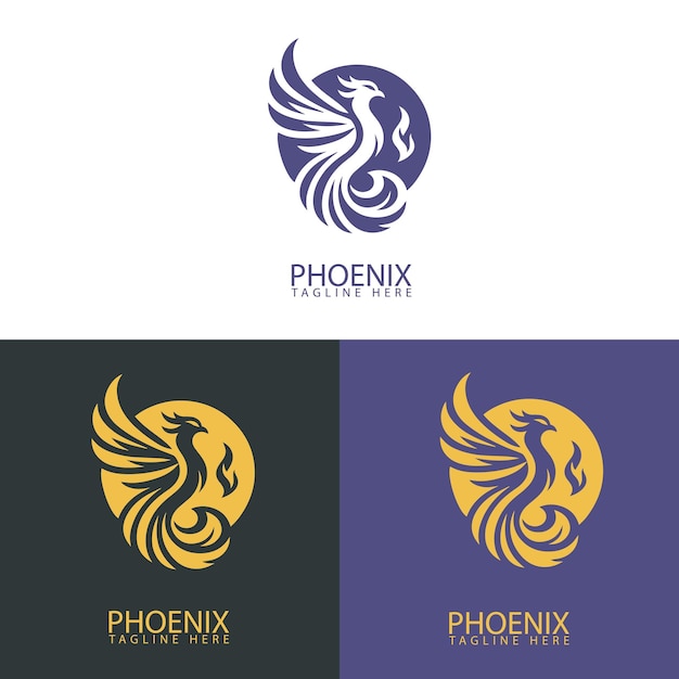 un logotipo de un fénix se muestra con un fuego