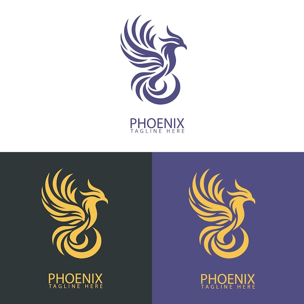 un logotipo para un fénix se muestra con llamas amarillas