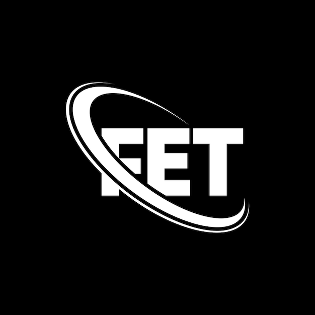 Logotipo FET FET letra FET letra diseño logotipo iniciales logotipo FET vinculado con círculo y mayúscula monograma logo FET tipografía para negocios de tecnología y marca inmobiliaria