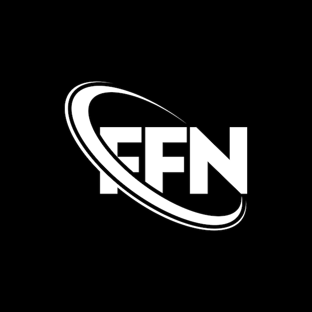 El logotipo FFN, la letra FFN, el diseño del logotipo de la carta FFN, las iniciales FFN, vinculado con un círculo y un monograma en mayúscula, el logotipo de FFN, tipografía para el negocio tecnológico y la marca inmobiliaria.