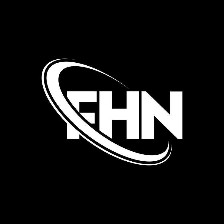 Vector logotipo de fhn fhn letra fhn diseño de logotipo de letra iniciales logotipo fhn vinculado con círculo y monograma en mayúsculas logotipo f hn tipografía para negocios tecnológicos y marca inmobiliaria