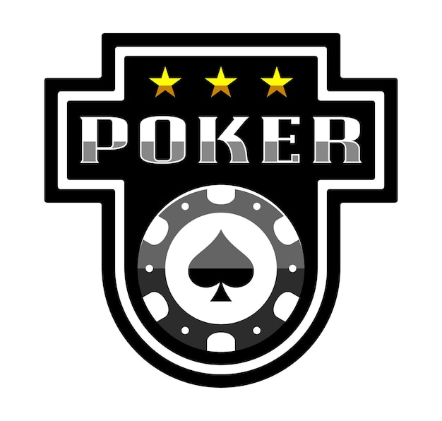 Vector logotipo de fichas de póquer. signo de espadas. emblema de juego. juegos de casino