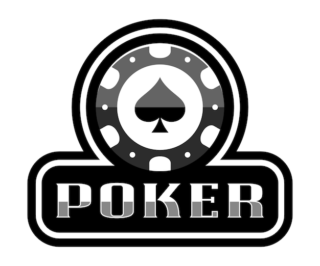 Vector logotipo de fichas de póquer. signo de espadas. emblema de juego. juegos de casino