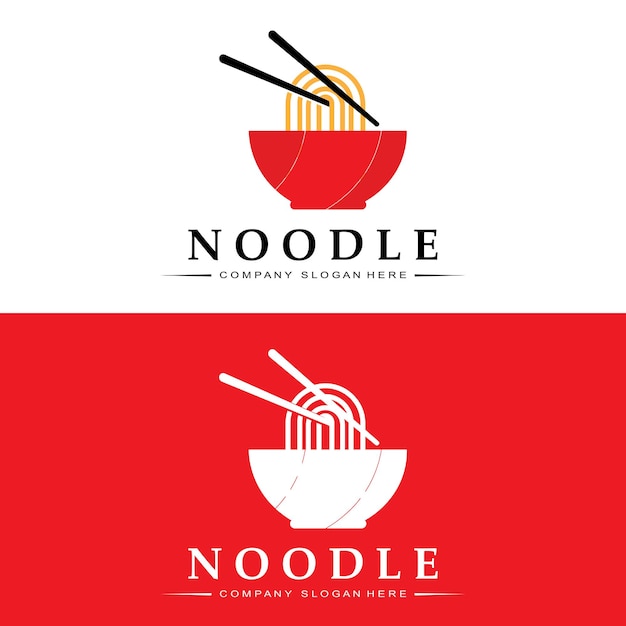 Logotipo de fideos Diseño de vectores de comida asiática adecuado para tiendas y restaurantes de fideos Ramen
