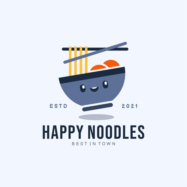 Vector logotipo de fideos felices