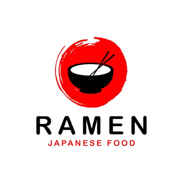 Logotipo de fideos japoneses, plantilla de logotipo de Ramen