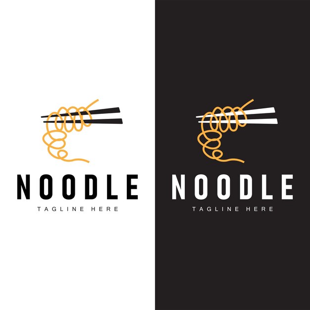 Logotipo de fideos Ramen diseño sencillo de fideos y cuenco inspiración plantilla de comida china ilustración