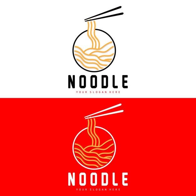 Logotipo de fideos Ramen Vector Comida china Restaurante de comida rápida Diseño de marca Producto Marca Café Logotipo de la empresa