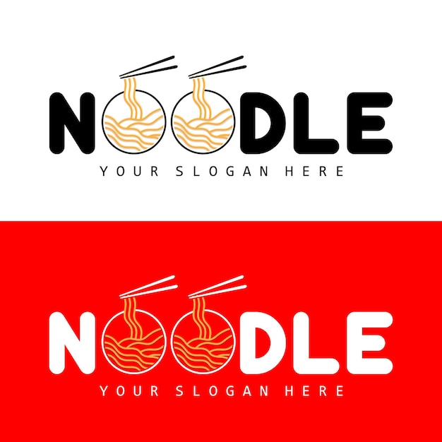 Logotipo de fideos Ramen Vector Comida china Restaurante de comida rápida Diseño de marca Producto Marca Café Logotipo de la empresa