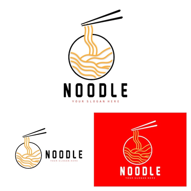 Logotipo de fideos ramen vector comida china restaurante de comida rápida diseño de marca producto marca café logotipo de la empresa