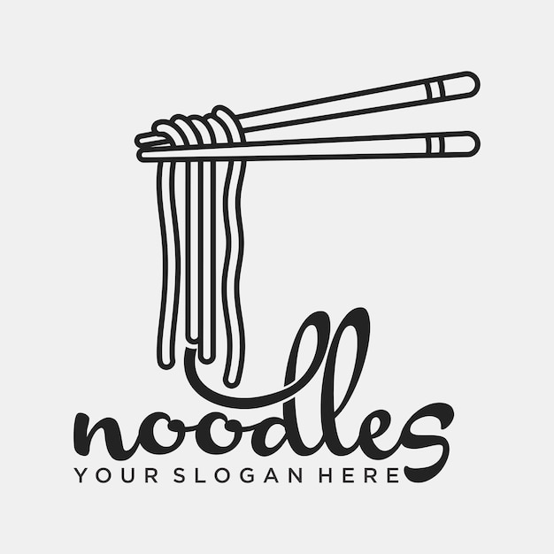 El logotipo de los fideos Vector es un logotipo llamativo que refleja los conceptos de los deliciosos fideos