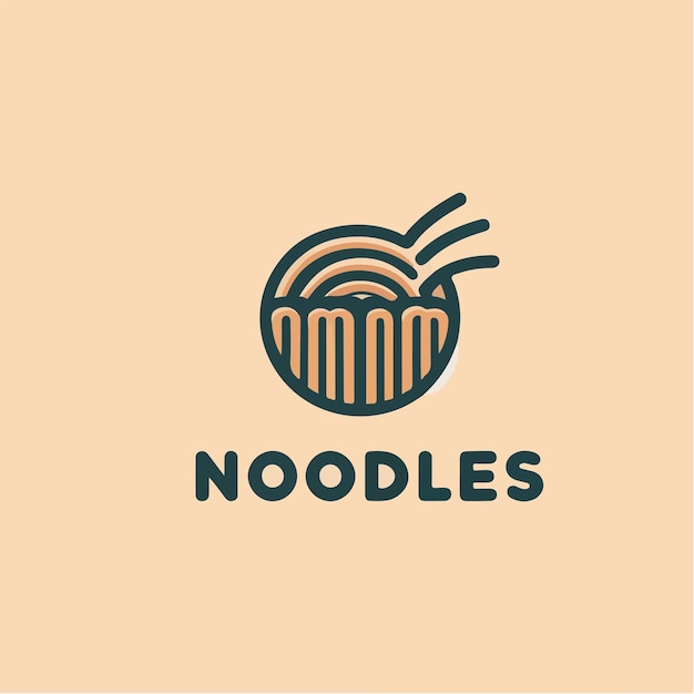 El logotipo de los fideos vectoriales con un estilo simple y minimalista
