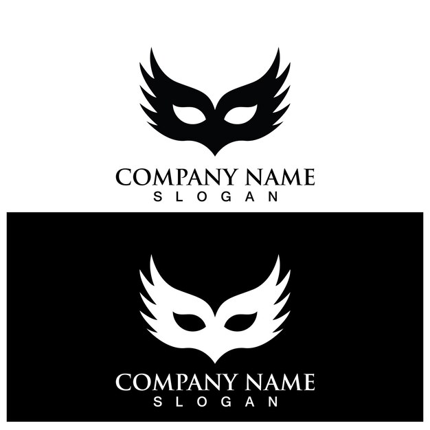 Logotipo de fiesta de máscaras y plantilla vectorial