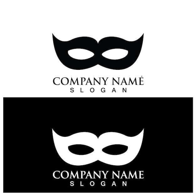 Logotipo de fiesta de máscaras y plantilla vectorial