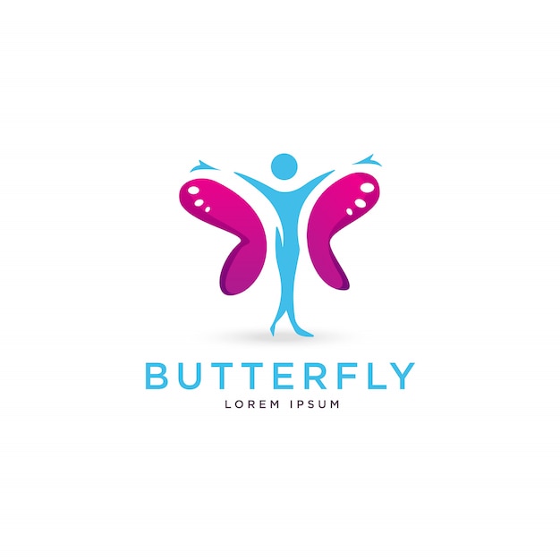 Logotipo de la figura humana mariposa