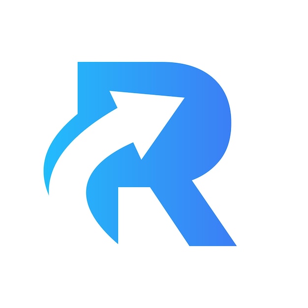 Logotipo financiero en la letra R Concepto con símbolo de flecha de crecimiento