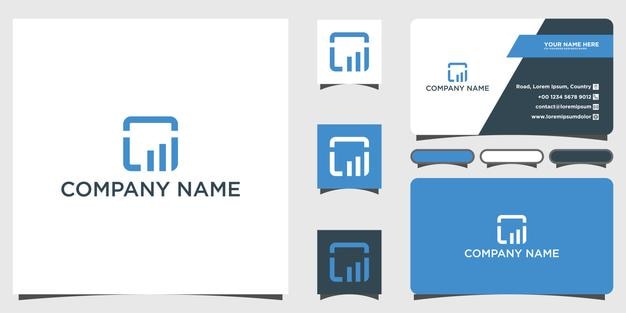 Logotipo financiero con tarjetas de visita para empresas de auditoría contable y asesoría fiscal