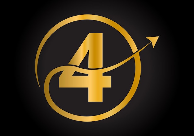Logotipo de finanzas con concepto de 4 letras resumen creativo diseño de logotipo de negocios de marketing y financieros