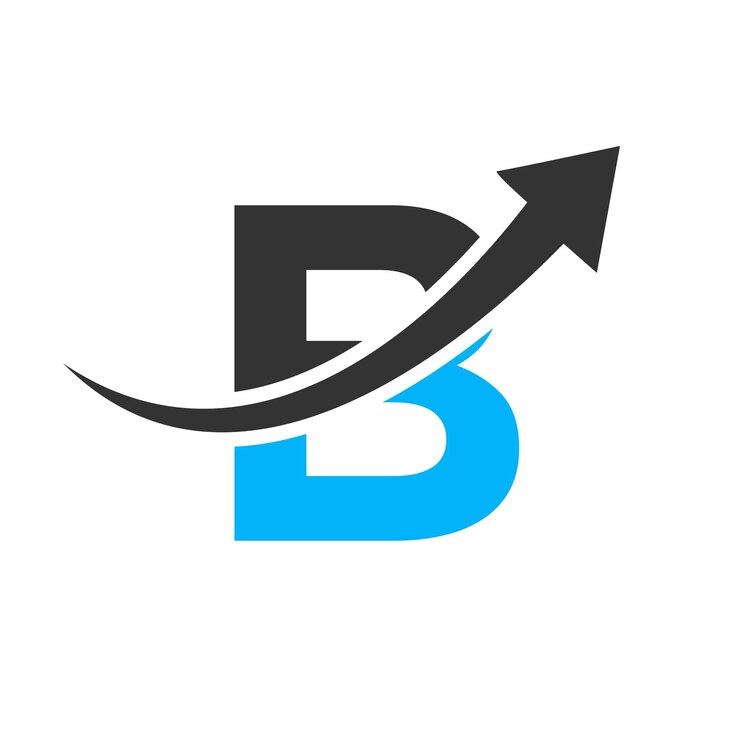 Vector logotipo de finanzas con concepto de letra b logotipo de marketing y negocios financieros letra b logotipo financiero