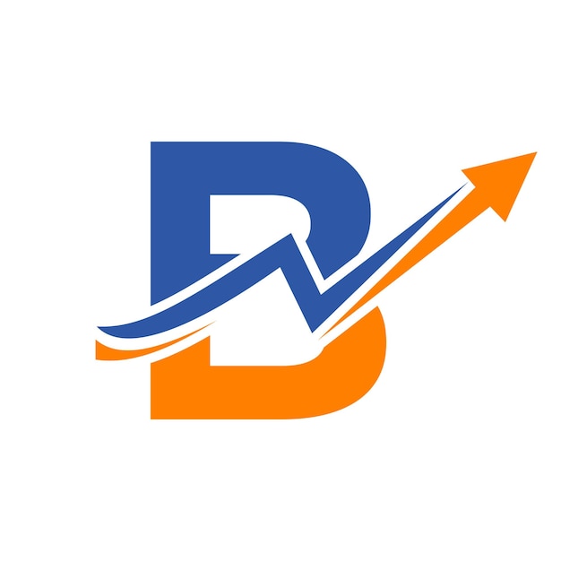 Logotipo de finanzas con concepto de letra B Logotipo de negocios financieros y de marketing Letra B Plantilla de logotipo financiero con flecha de crecimiento de marketing